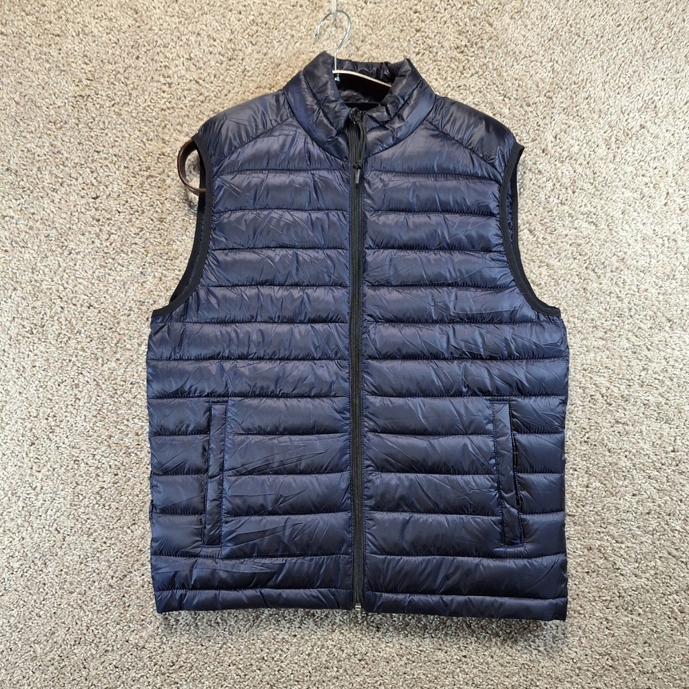 Aeropostale Puffer Vest Small Navy Blue Full Zip Quilted Gorpcore Outdoor Warm